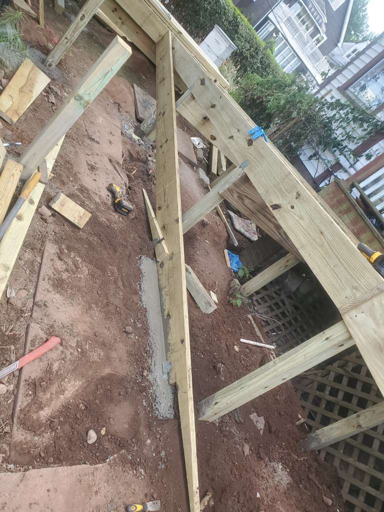 Wooden access ramp installation in New York by 5 Star Lopez Construction